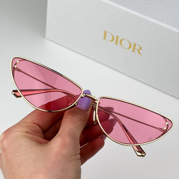 Dior MISSDIOR B1U B0N0 BRAND NEW Sunglasses Gold Pink Unisex Metal Cat Eye - Picture 2 of 14
